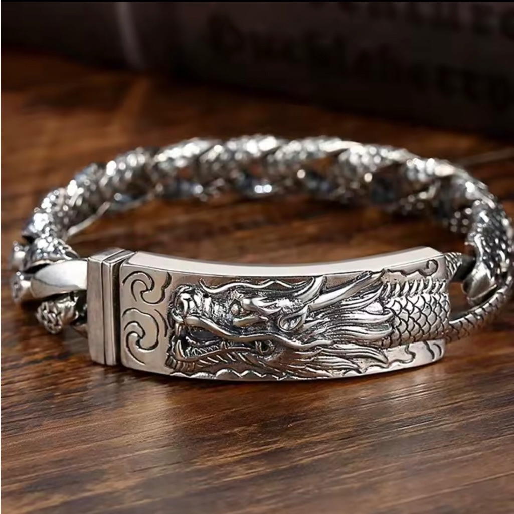 Stainless Steel Dragon Cuff Bracelet